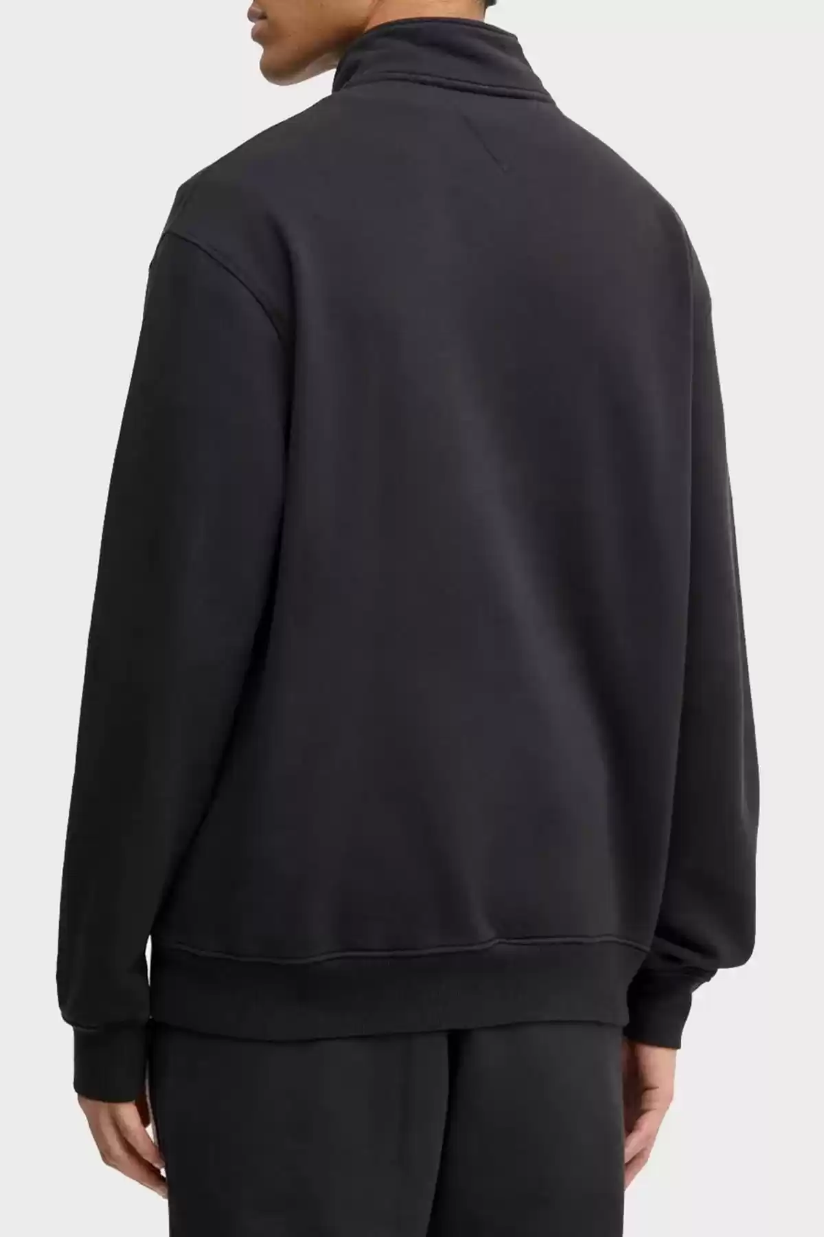 Tommy Jeans Erkek Siyah Fermuarlı Sweatshırt