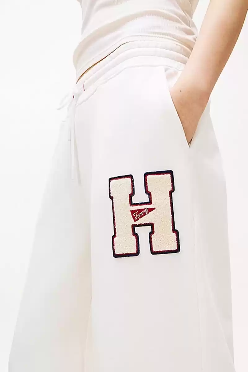 Tommy Hilfiger Kadın Beyaz Jogger Logolu Eşofman Altı