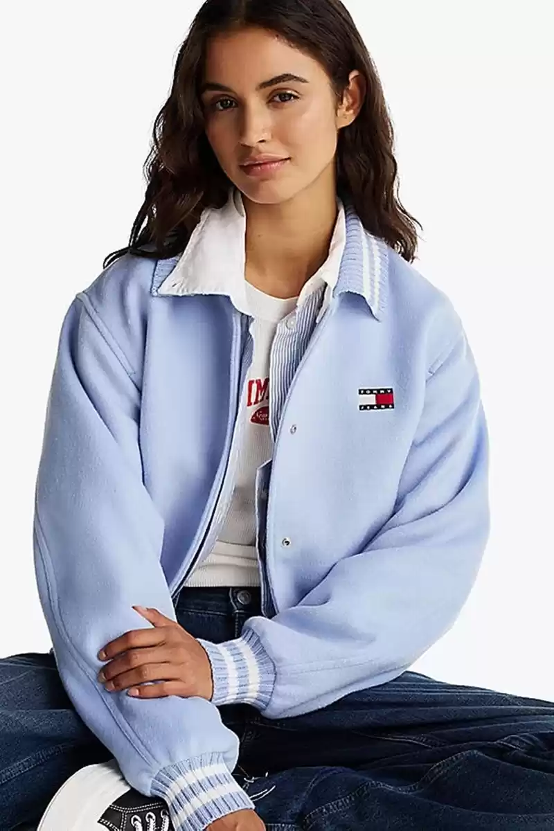 Tommy Hilfiger Kadın Mavi Varsity Bomber Ceket