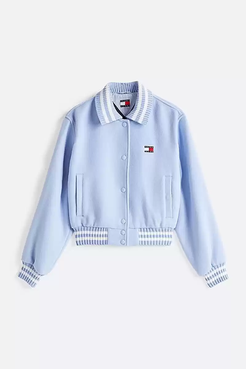 Tommy Hilfiger Kadın Mavi Varsity Bomber Ceket