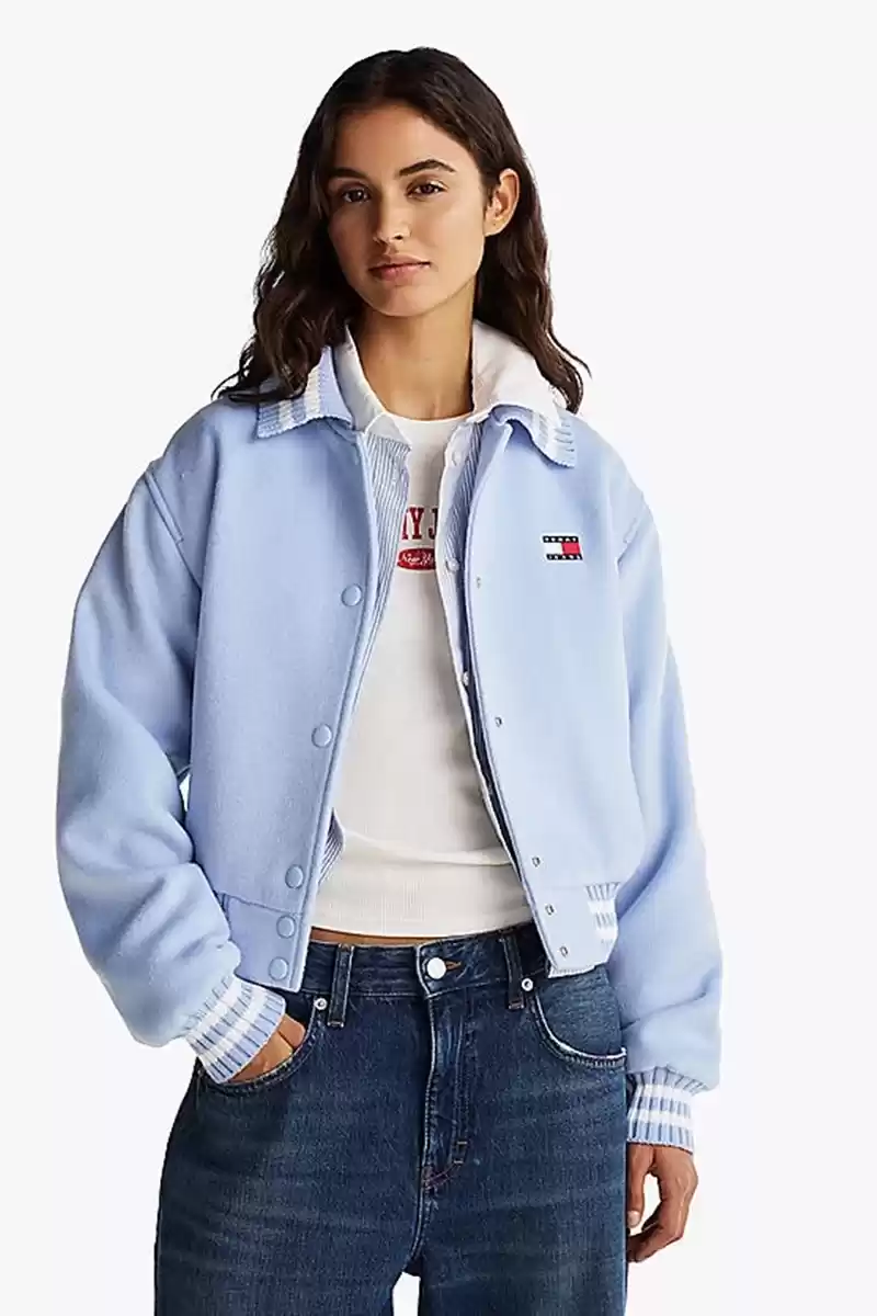 Tommy Hilfiger Kadın Mavi Varsity Bomber Ceket