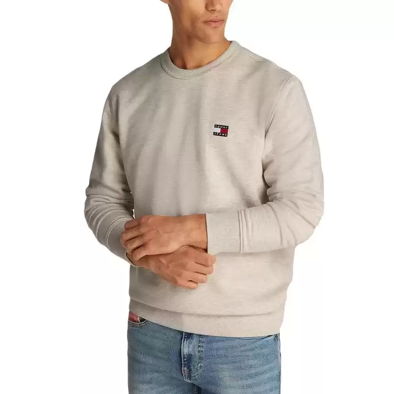 Tommy Jeans  Erkek  Rozetli  Bej  Kazak
