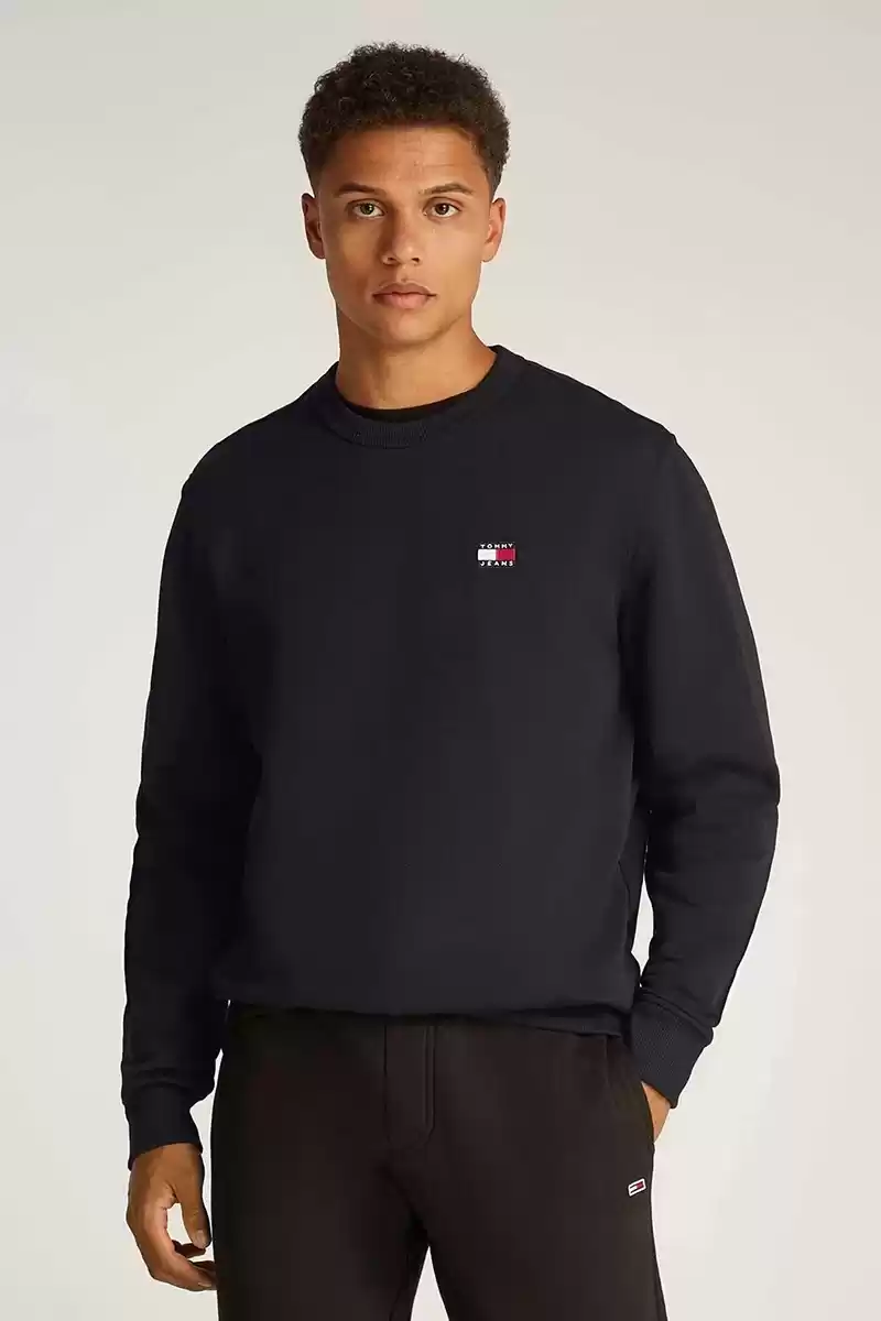 Tommy Hilfiger  Erkek  Siyah Logolu  Kazak