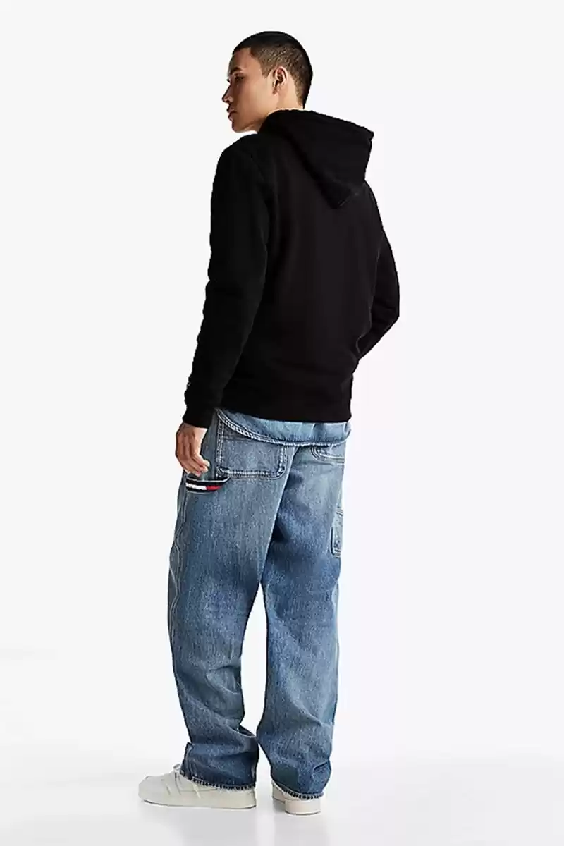 Tommy Hilfiger Logolu Erkek Siyah Sweatshırt