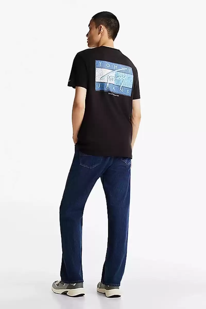 Tommy Hilfiger Logolu Erkek Siyah T-Shirt