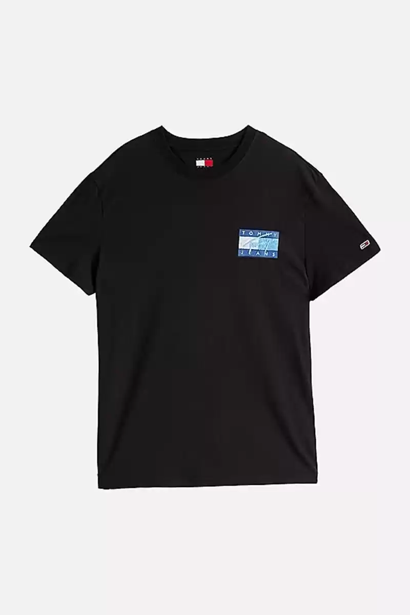 Tommy Hilfiger Logolu Erkek Siyah T-Shirt