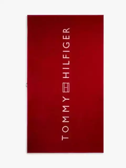 Tommy Hilfiger Unisex Kırmızı Logo Nakışlı Plaj Havlusu