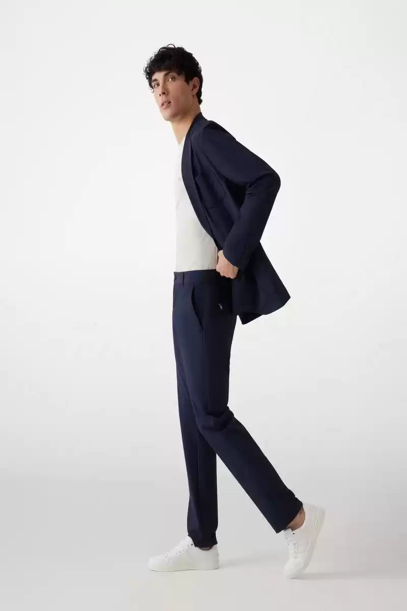 Guess Erkek Lacivert Blazer Ceket