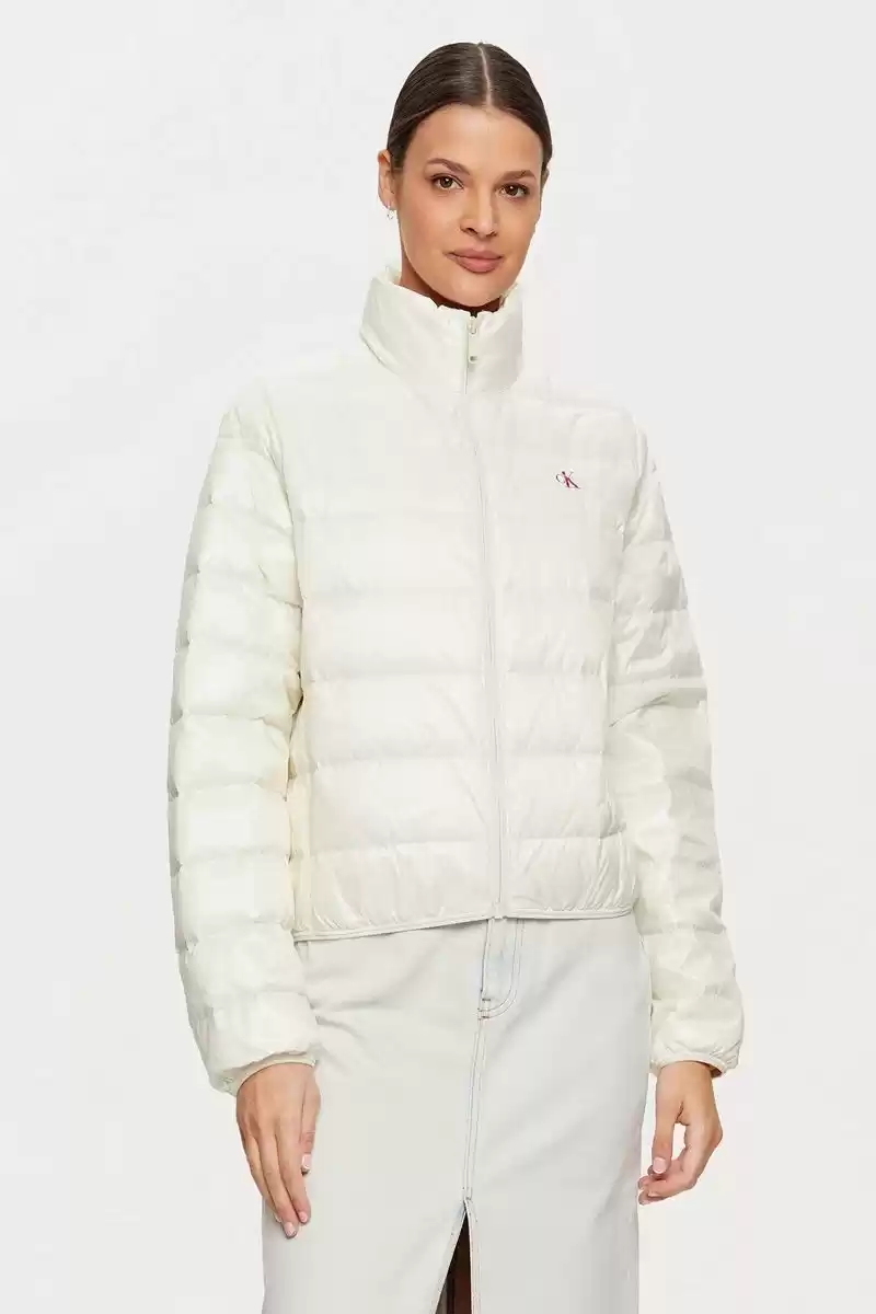Calvin Klein Kadın Parlak Beyaz Şişme Mont