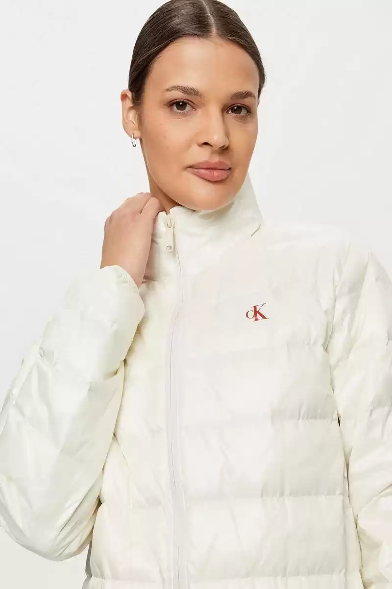 Calvin Klein Kadın Parlak Beyaz Şişme Mont