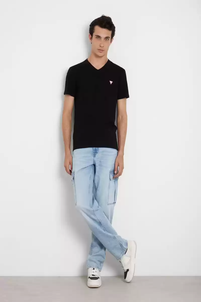 Guess Erkek Siyah Dar Fit T-Shirt