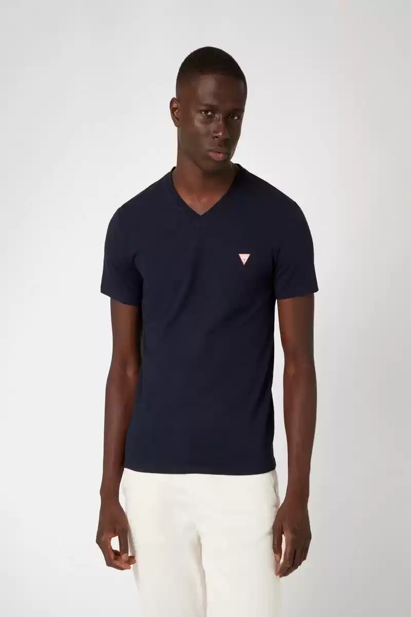 Guees Erkek Lacivert Slim Fit T-Shirt