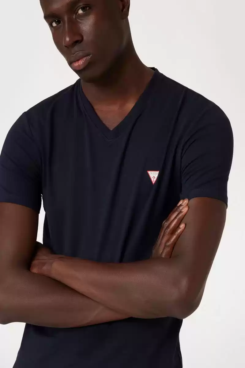Guees Erkek Lacivert Slim Fit T-Shirt