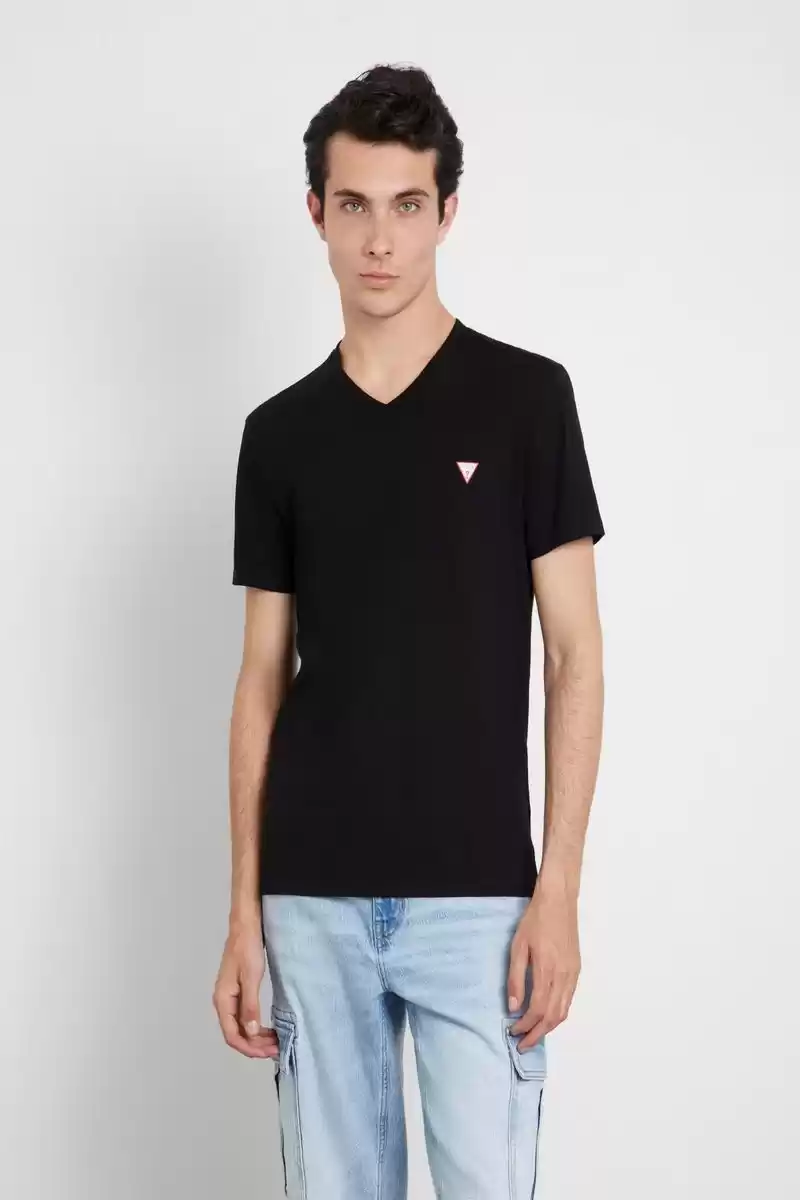 Guess Erkek Siyah Dar Fit T-Shirt