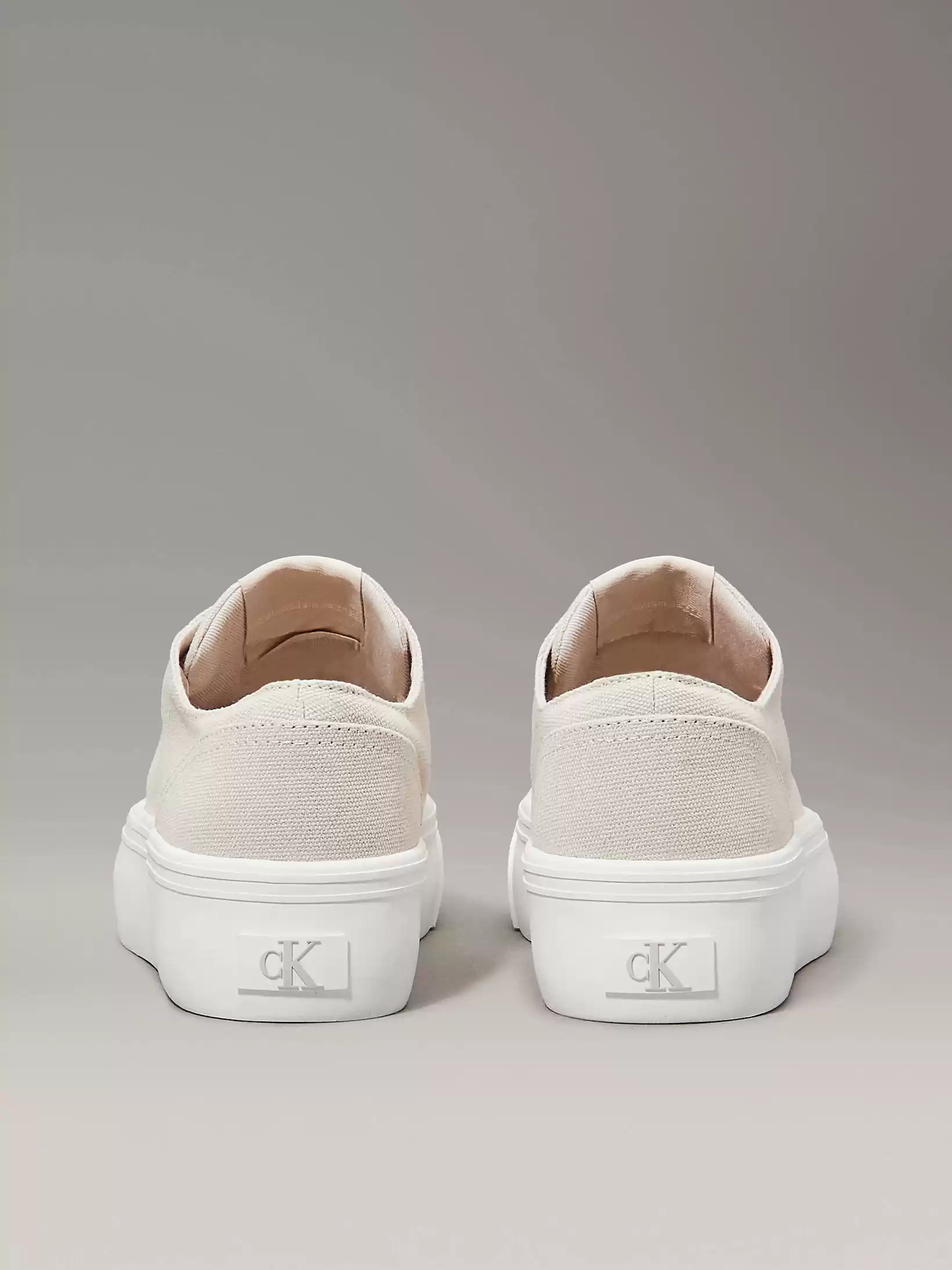 Calvin Klein Kadın Krem Logolu Sneaker