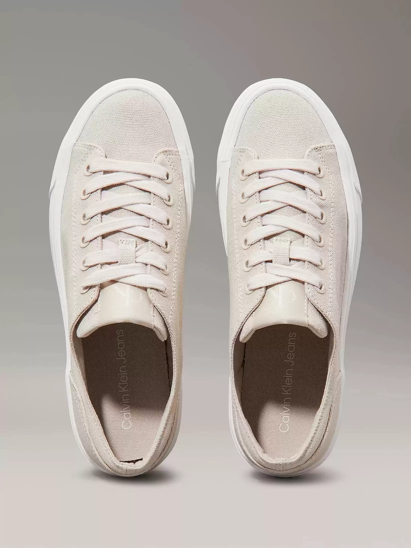Calvin Klein Kadın Krem Logolu Sneaker
