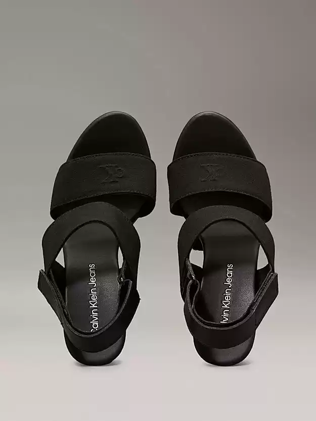 Calvin Klein Jeans Kadın Siyah  Deri Blok Topuklu Sandalet