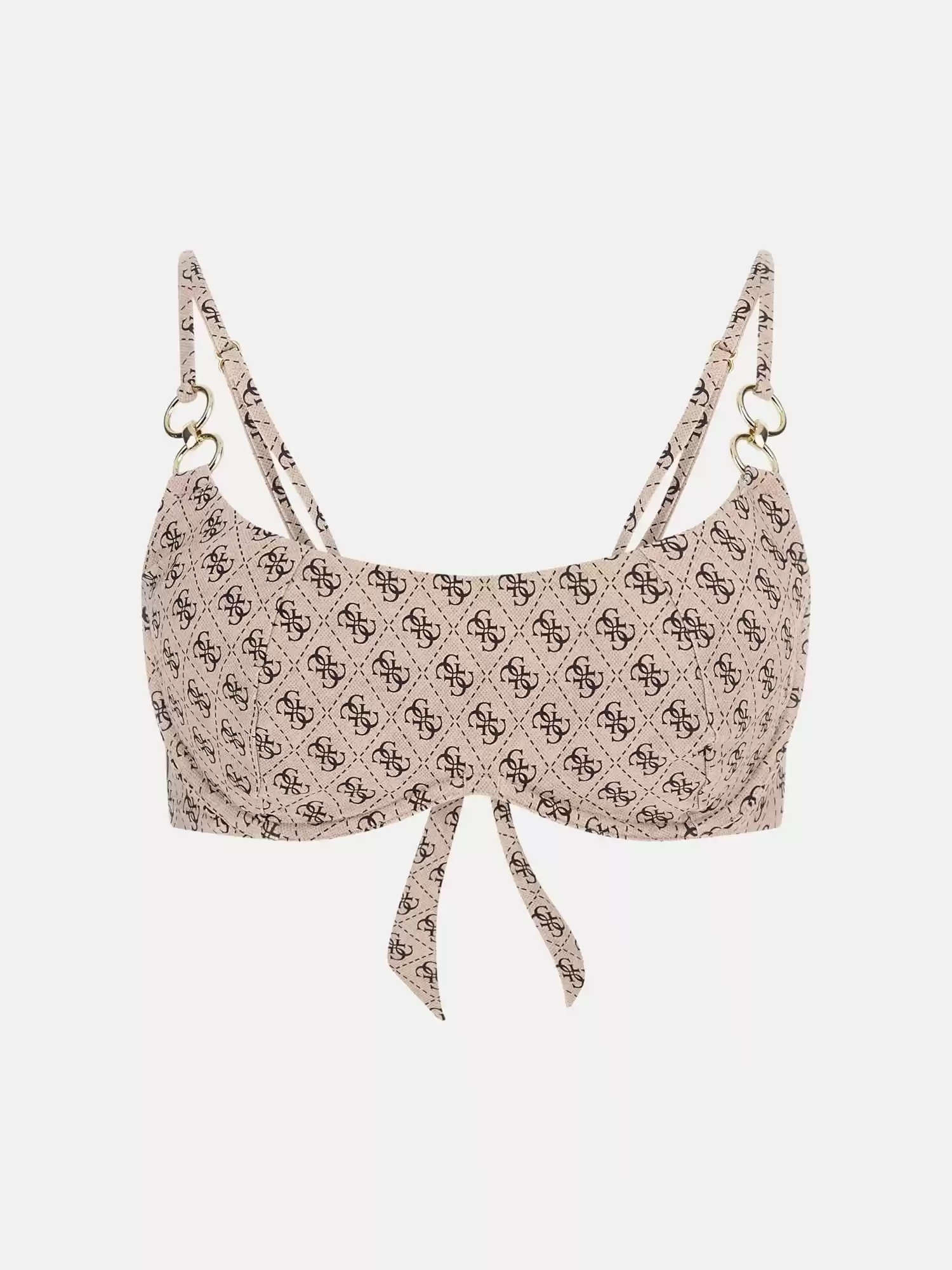 Guess Kadın Kahverengi 4G Logo Bralet Bikini Üstü