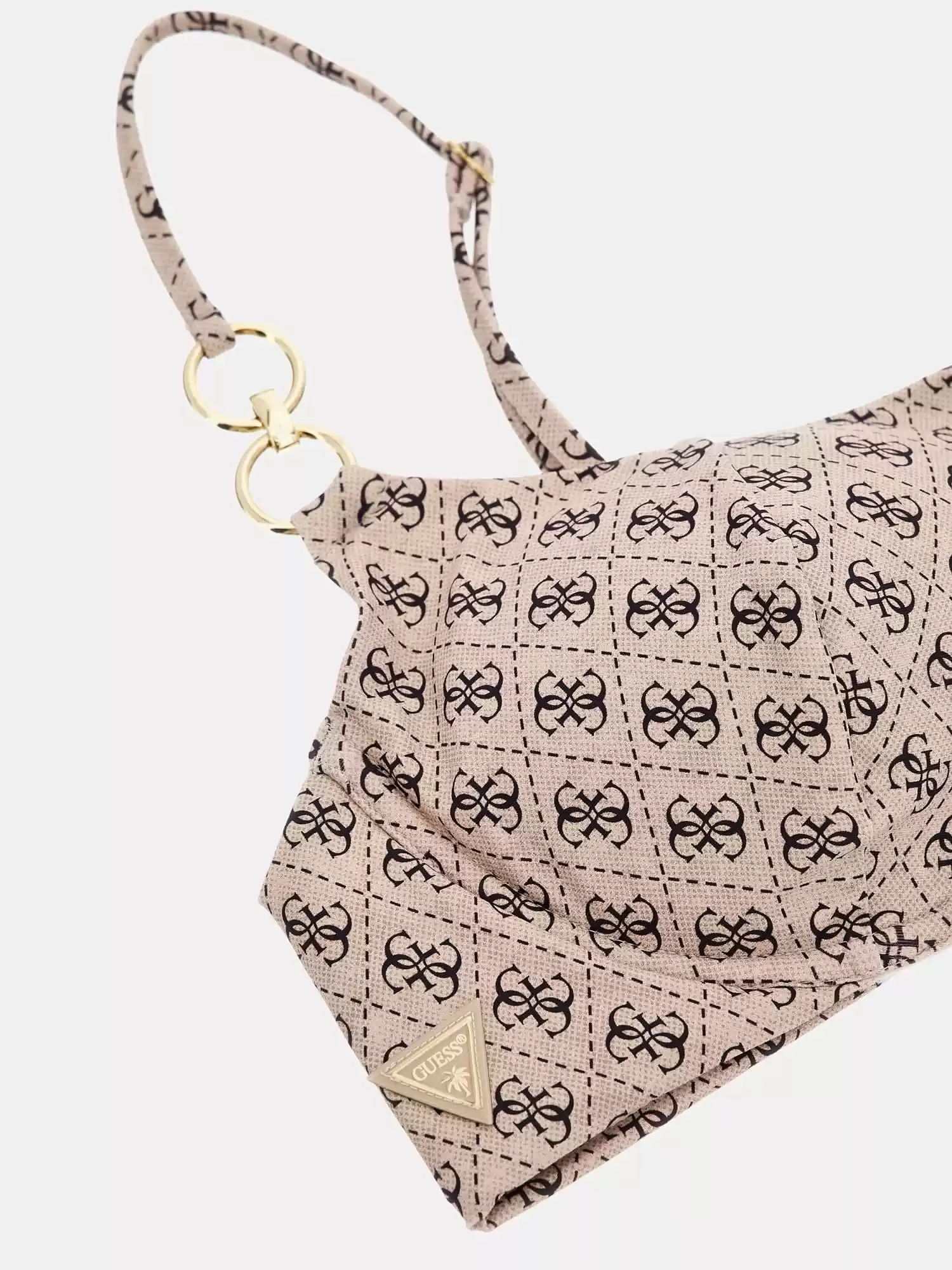 Guess Kadın Kahverengi 4G Logo Bralet Bikini Üstü