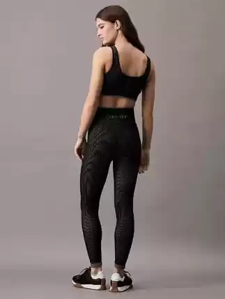 Calvin Klein Kadın Siyah Yüksek Bel Slim Fit Tayt