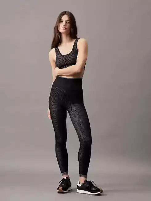 Calvin Klein Kadın Siyah Yüksek Bel Slim Fit Tayt