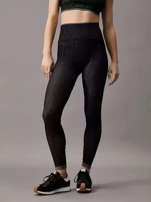 Calvin Klein Kadın Siyah Yüksek Bel Slim Fit Tayt