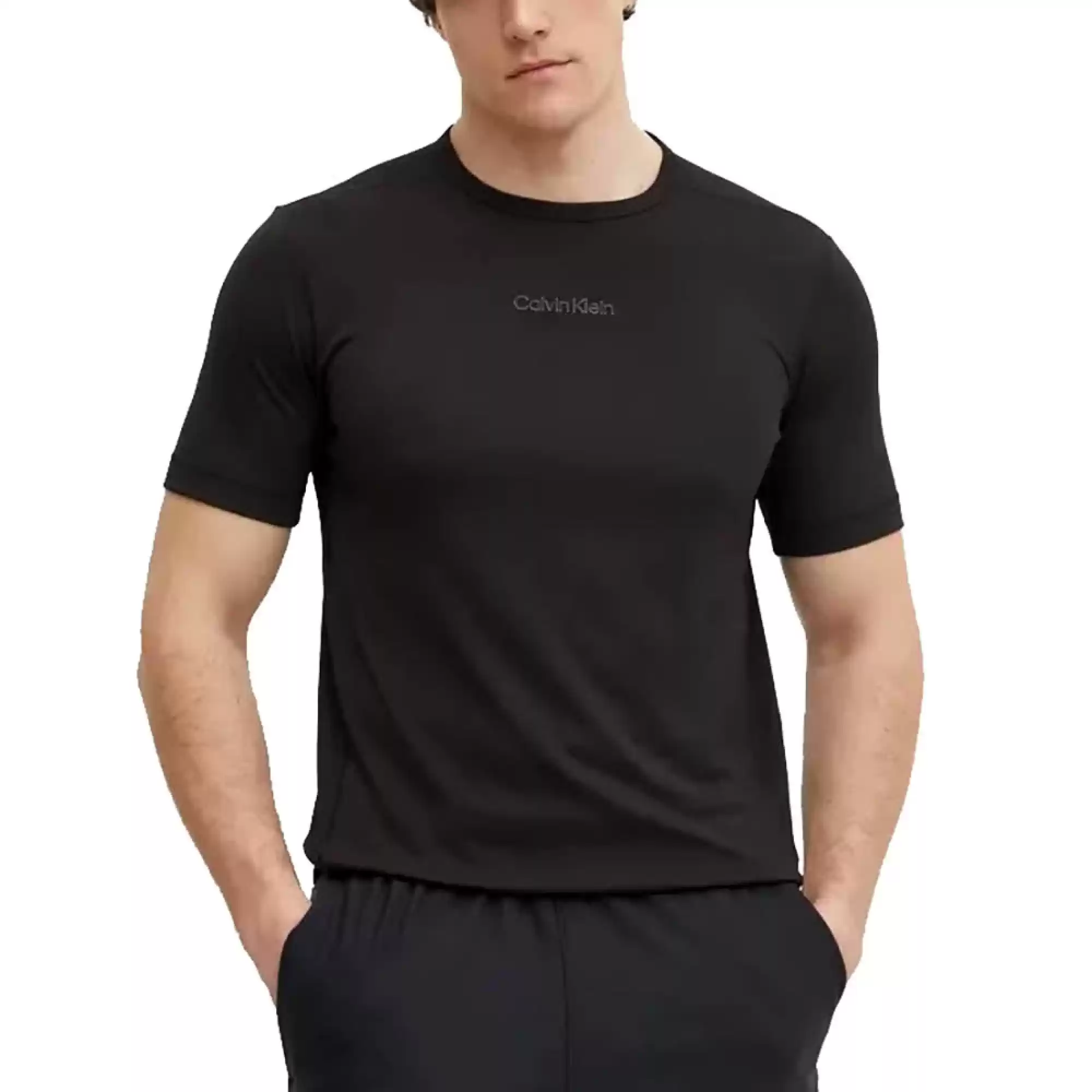 Calvin Klein Erkek Siyah Logolu T-Shirt