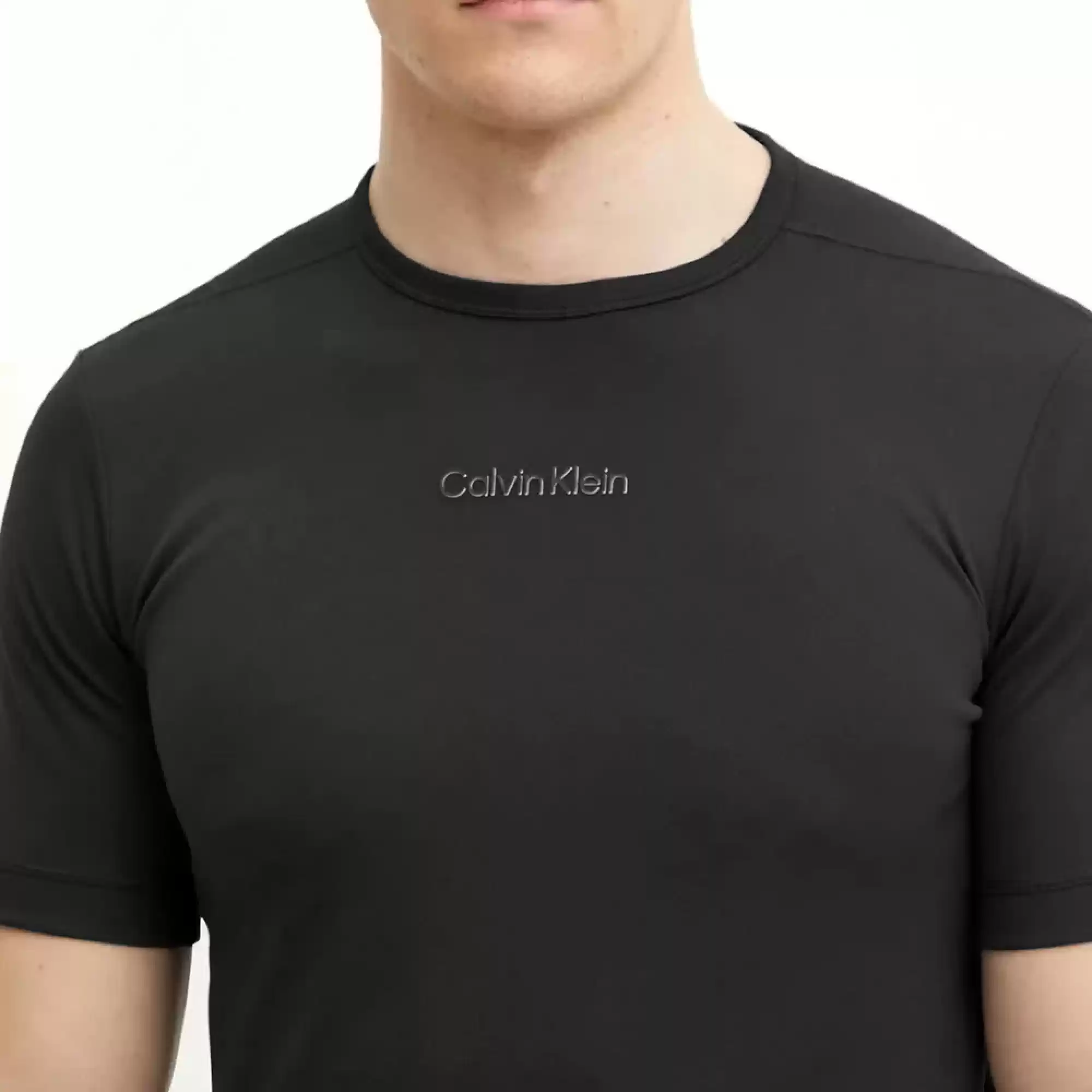 Calvin Klein Erkek Siyah Logolu T-Shirt