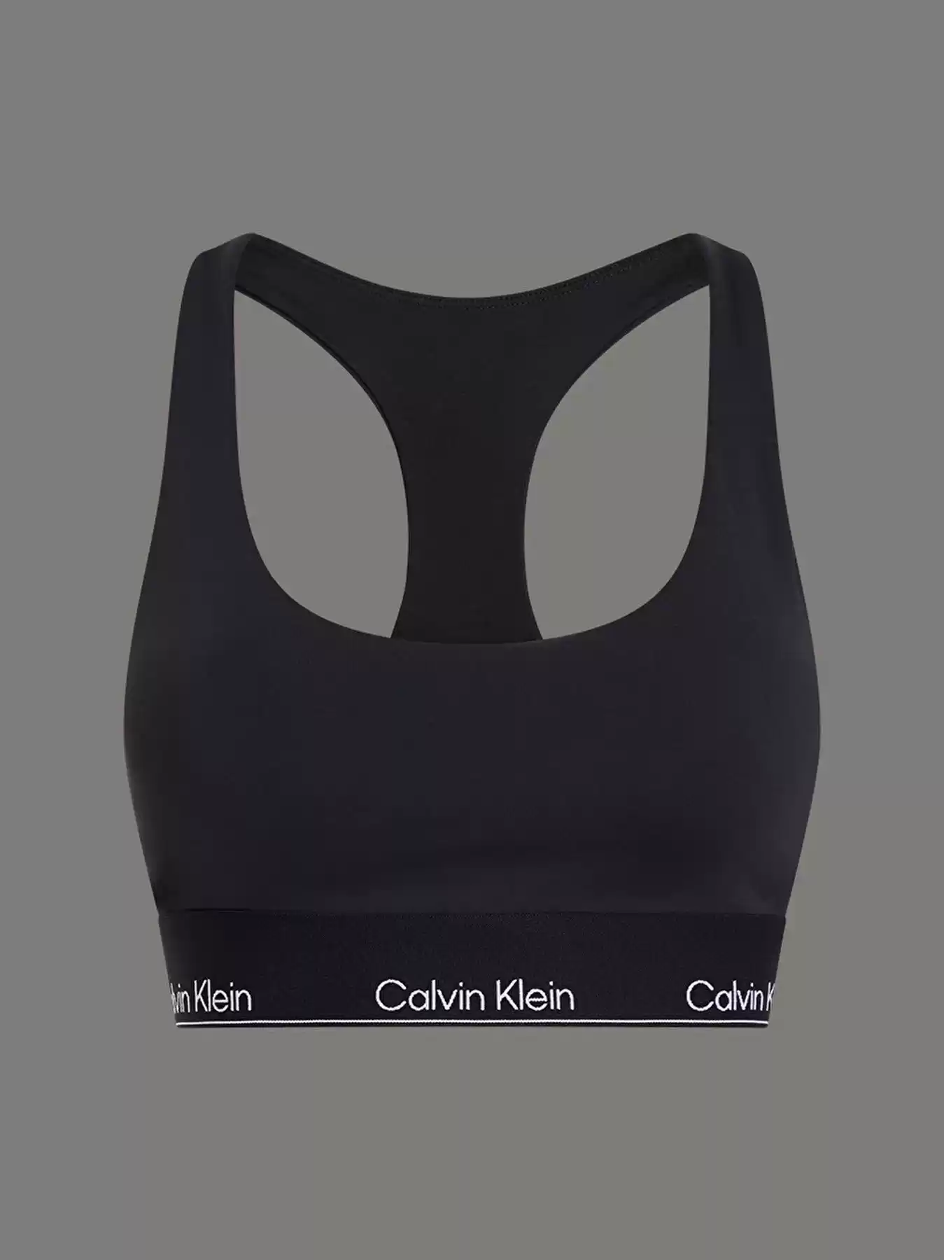 Calvin Klein Kadın Siyah Beli Elastik Bantlı Crop Büstiyer