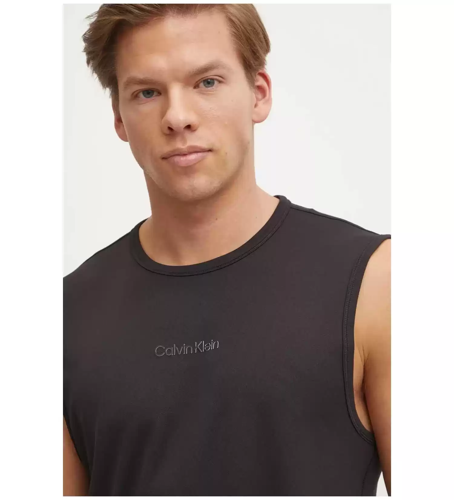 Calvin Klein Erkek Siyah Regular Fit Kolsuz T-Shirt