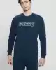 Guess Erkek Omuz Ve Göğüs Logolu Mavi Sweatshirt