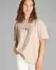 Calvin Klein Kadın Logo Baskılı Ekru T-shirt