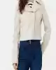 Guess Kadın Clemence Pu Deri Krem Ceket