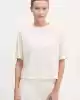 Guess Kadın Krem Logolu T-Shirt