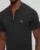 Guess Erkek Siyah Dane Yarım Fermuarlı Triko