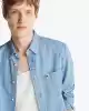 Tommy Hilfiger Erkek Açık Mavi Denim Gömlek