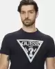 Guess Erkek Lacivert Triangle Logolu Tişört