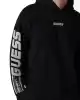 Guess Erkek Önü Ve Kolları Logolu Oversize Siyah Sweatshirt