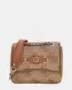 Guess Kadın Kahverengi Izzy 4G Logolu Mini Çapraz Çanta