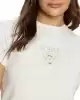 Guess Kadın Beyaz Logolu Beyaz T-shirt