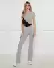 Guess Kadın Gri Crocus Mini Paça Ribana Pantolon