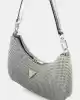 Guess Kadın Gri Zalina Mini Üstten Fermuarlı Omuz Çantası