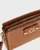 Guess Kadın Kahverengi  Nastra Mini Üstten Fermuarlı Crossbo