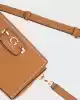 Guess Kadın Kahverengi  Nastra Mini Üstten Fermuarlı Crossbo
