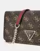 Guess Kadın Kahverengi Noelle Flap Organizer Crossbody Çanta