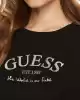 Guess Kadın Margot Siyah Ön Logolu T-Shirt