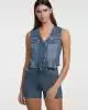 Guess Kadın Mavi Denim Jean Yelek