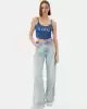 Guess Kadın Mavi Sunflower Ribana Bluz