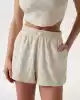 Guess Kadın Ekru Peony Jakarlı Şort