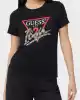 Guess Kadın Taşlı Love Logolu Siyah T-Shirt